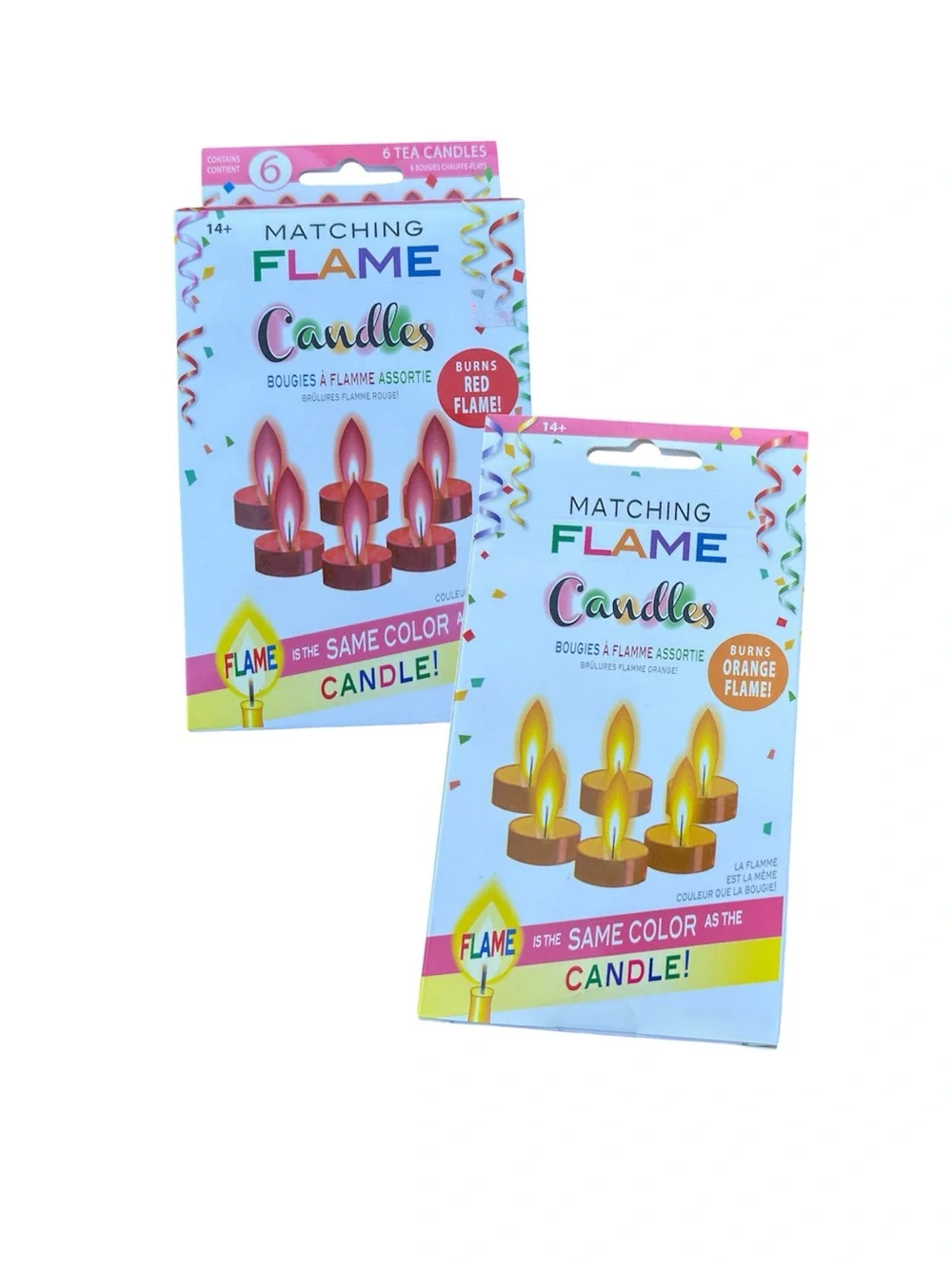Vintage Matching Flame Candle Birthday Red Orange Bundle Retro Kitschy Decor NEW
